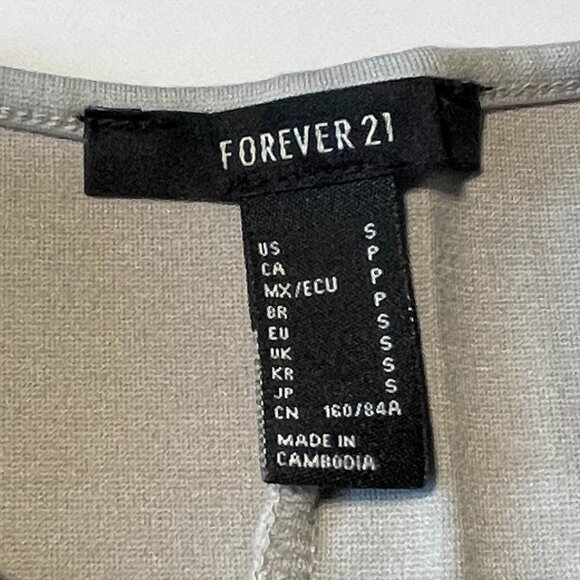 Forever 21 Mid Calf Length Light Grey Scoop Neck Dress Back Stitch Size Small - Picture 3 of 9